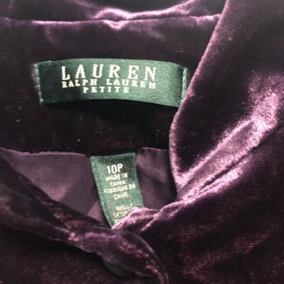 Lauren Ralph Lauren Purple Velvet Blazer - Picture 3 of 3
